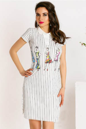 rochie casual in dungi verticale
